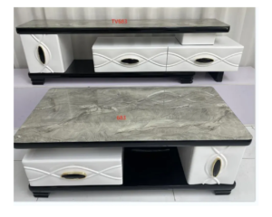 Ensemble Meuble TV et Table Basse Marbre Gris 683