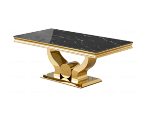 table-basse-3 Table Basse Plateau Marbre Noir Pied Doré Sculpté