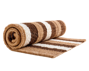 tapis Tapis Rayures Marron Blanc Beige