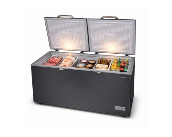 68Plan de travail 1@4x CONGELATEUR HORIZONTAL ENDURO 580 LITRES DOUBLE BATTANTS COULEUR GRIS FONCE