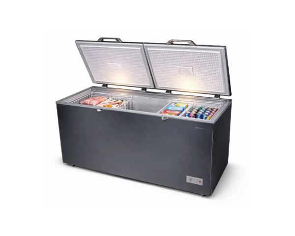CONGELATEUR HORIZONTAL 700 LITRES DOUBLE BATTANTS COULEUR GRIS