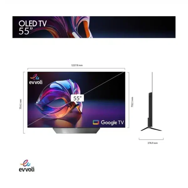Téléviseur Evvoli 55 OLED Smart Google TV 55EV9-OLED