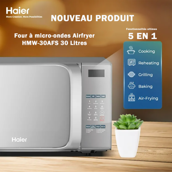 FOUR A MICRO ONDES AIRFRYER HAIER HMW-30AFS 30 LITRES 5 EN 1