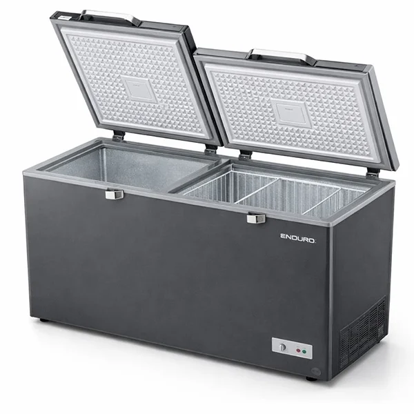 CONGELATEUR HORIZONTAL 700 LITRES DOUBLE BATTANTS COULEUR GRIS